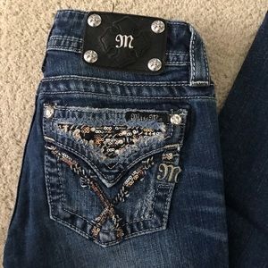 Bronze and silver sequins Miss Me Jeans